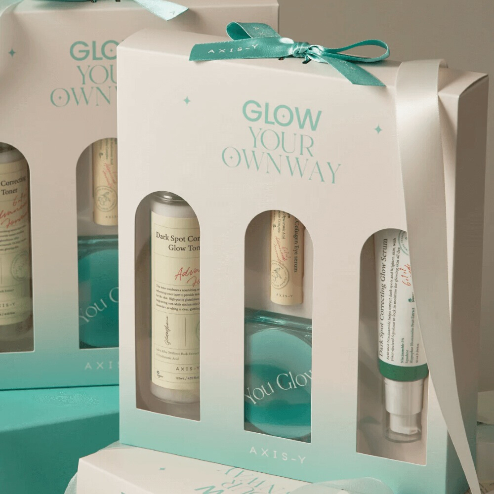 Glow Your Ownway Set (Dark Spot Correcting Glow Toner + Vegan Collagen Eye Serum + Dark Spot Correcting Glow Serum + You Glow Compact Mirror)