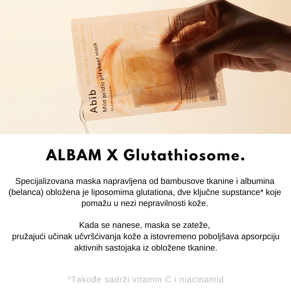 Mild Acidic pH Sheet Mask Glutathiosome Fit