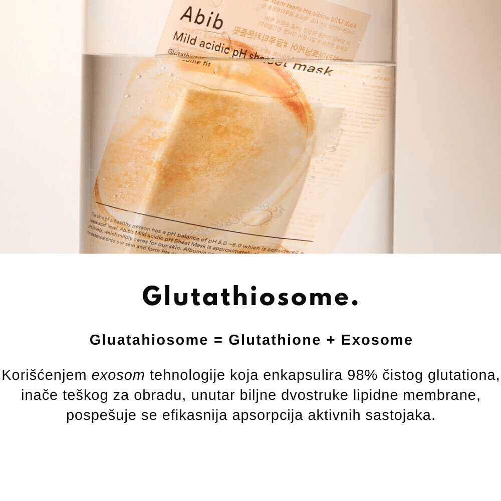 Mild Acidic pH Sheet Mask Glutathiosome Fit